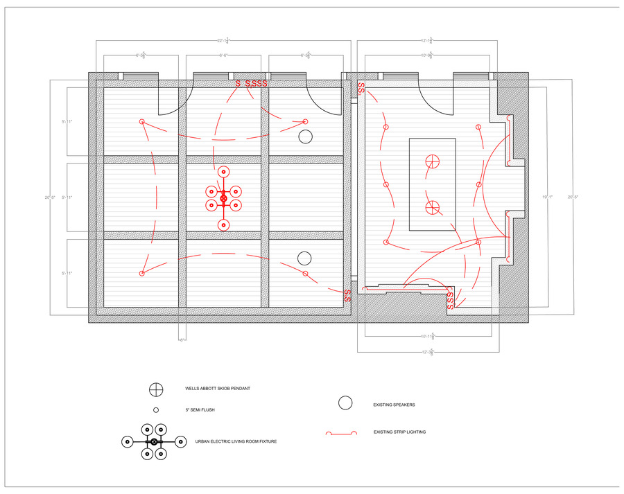 Kitchen & Family Room — ceiling & electrical plan